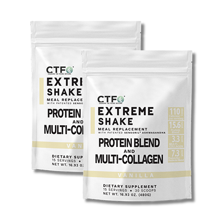 Vanilla XTREME SHAKE w/Sensoril® Ashwagandha PROTEIN & MULTI-COLLAGEN - 2 Pack (30 servings, 2 scoops per serving)